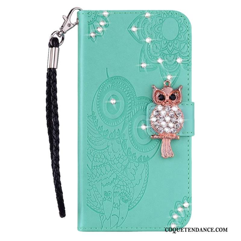 Housse Samsung Galaxy A15 Hibou Mandala et Breloque