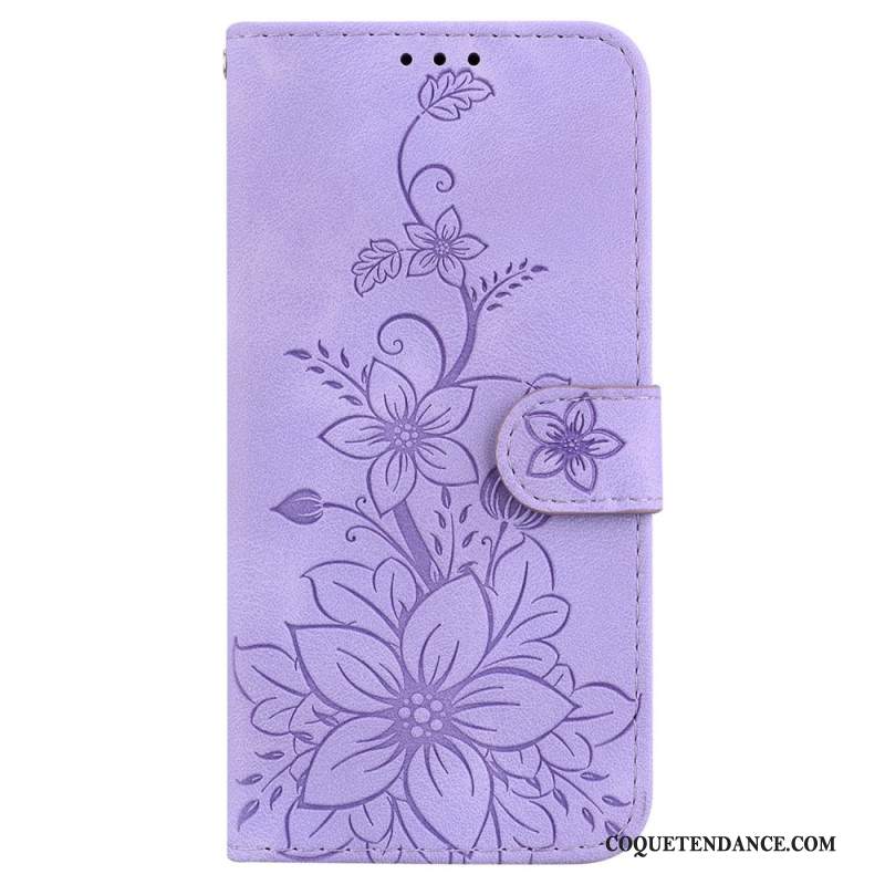 Housse Samsung Galaxy A15 Motif Floral à Lanière