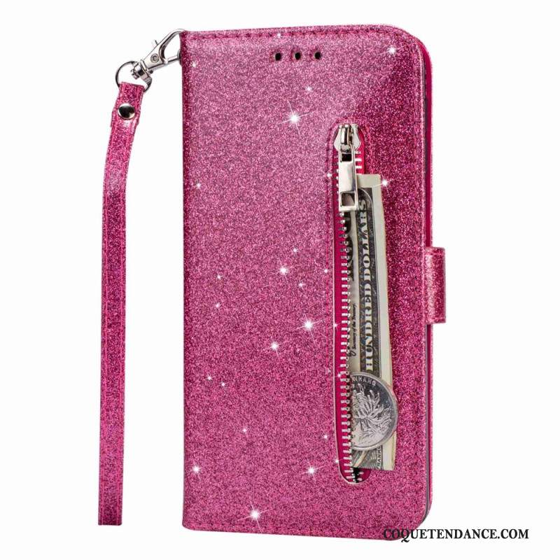 Housse Samsung Galaxy A15 Paillettes Porte-Monnaie Frontal