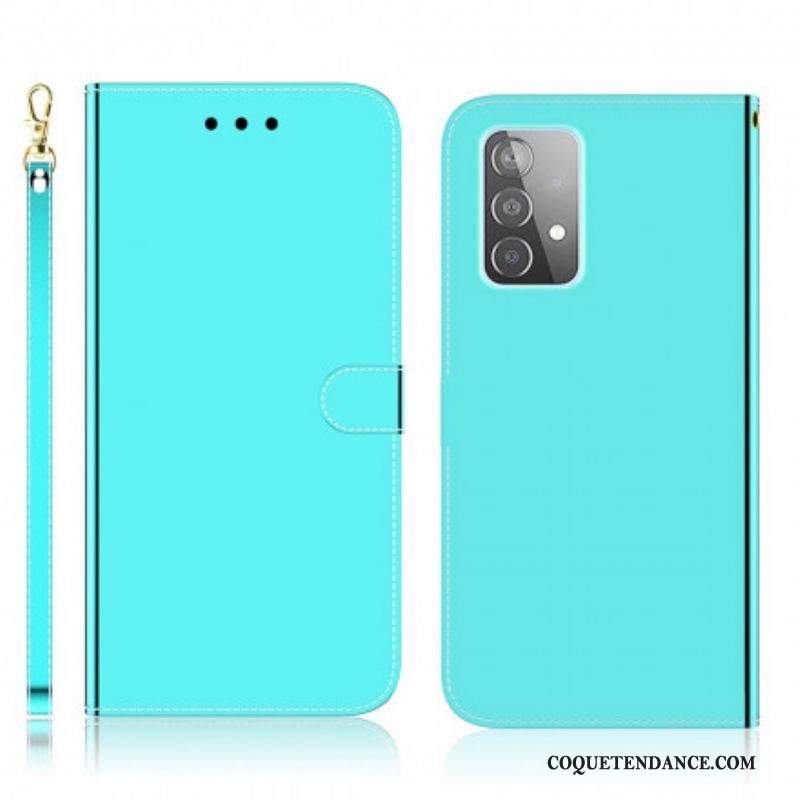 Housse Samsung Galaxy A52 4G / A52 5G / A52s 5G Simili Cuir Couverture Miroir