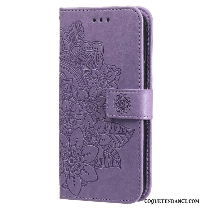 Housse Samsung Galaxy A55 5G Fleur Mandala à Lanière