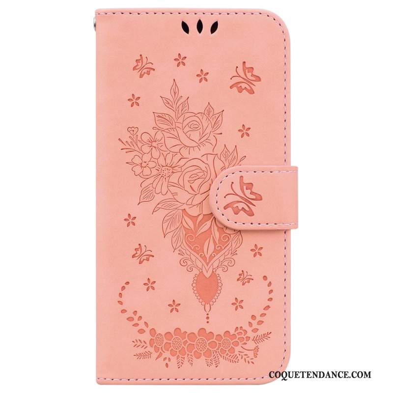 Housse Samsung Galaxy A55 5G Motif de Rose et Papillons