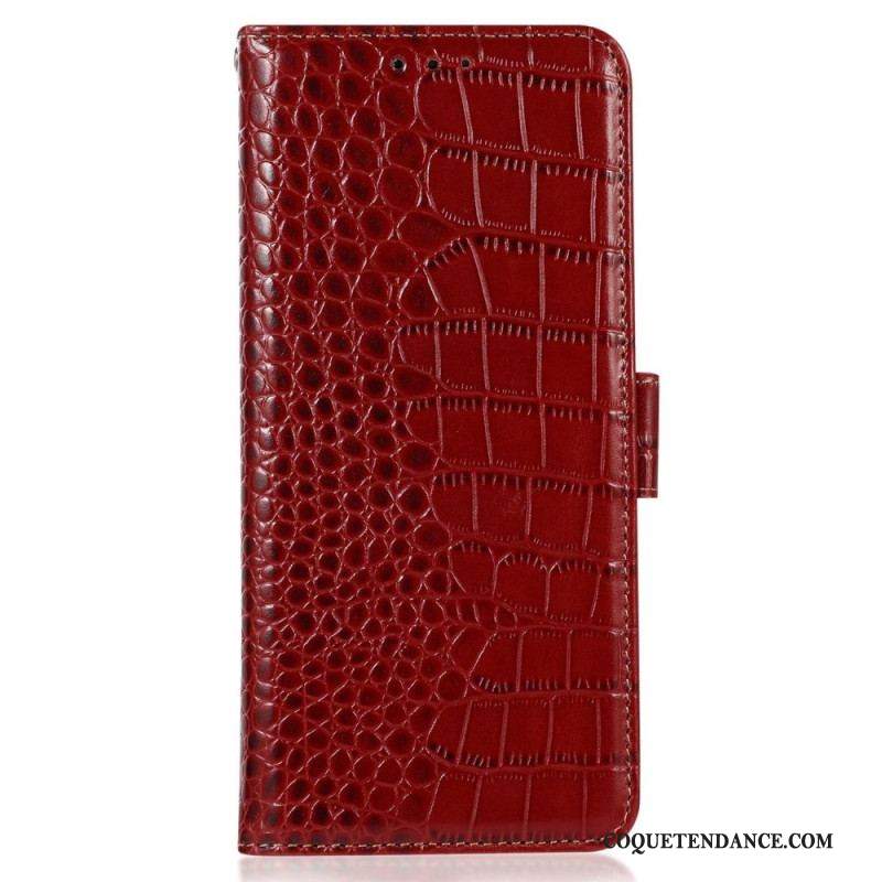 Housse Samsung Galaxy M13 Style Crocodile RFID