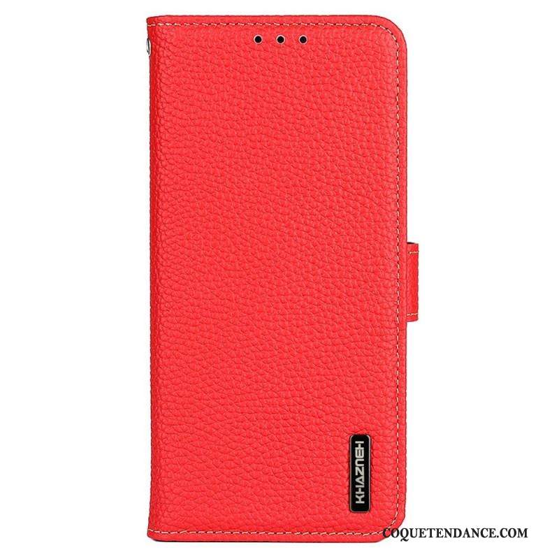 Housse Samsung Galaxy M23 5G Cuir Litchi Véritable KHAZNEH