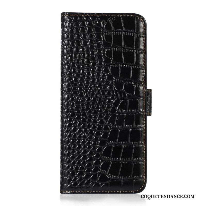 Housse Samsung Galaxy M23 5G Véritable cuir Style Crocodile