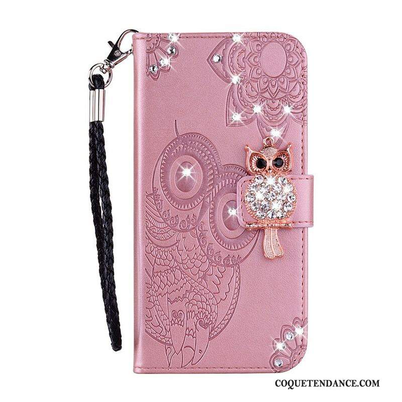 Housse Samsung Galaxy S20 FE Hibou Mandala et Breloque