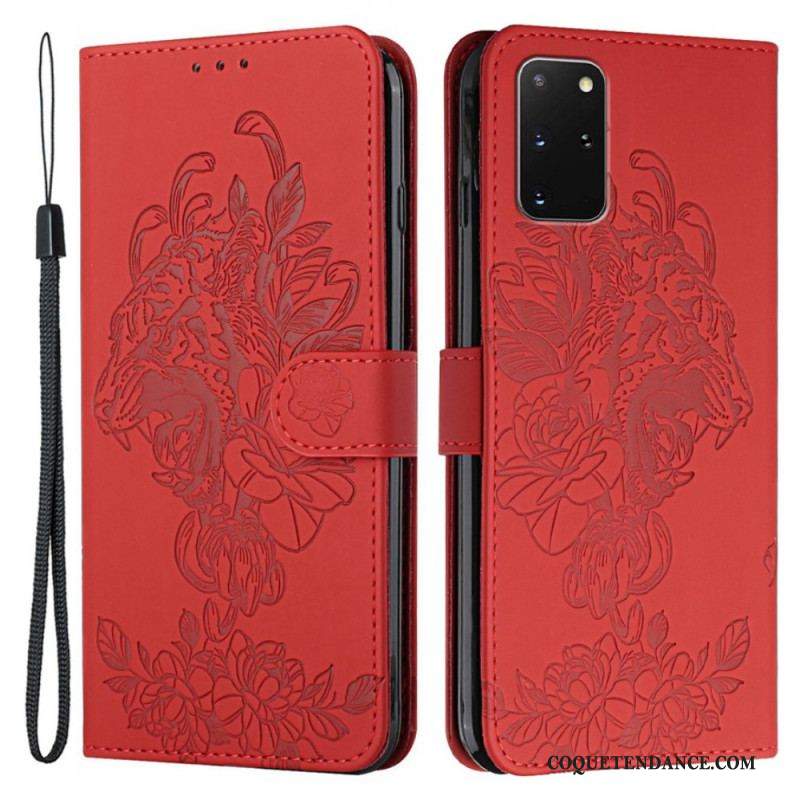 Housse Samsung Galaxy S20 Plus / S20 Plus 5G Tigre Baroque à Lanière