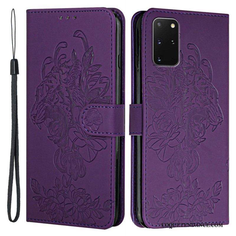 Housse Samsung Galaxy S20 Plus / S20 Plus 5G Tigre Baroque à Lanière