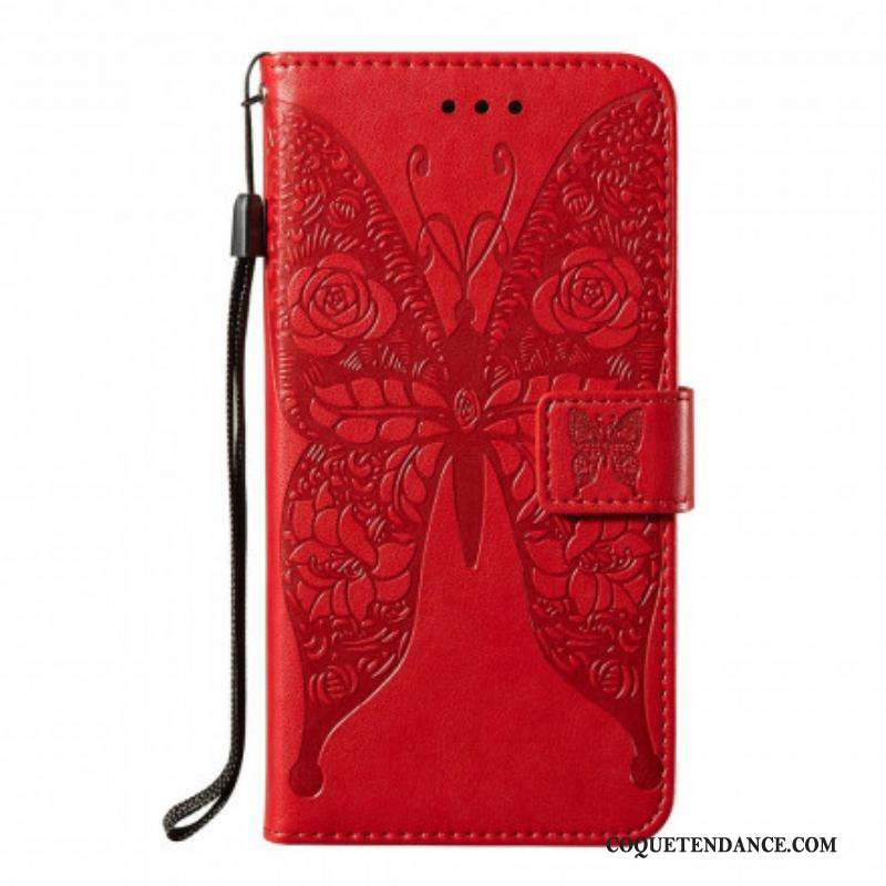 Housse Samsung Galaxy S21 5G Papillon Motif en Fleurs