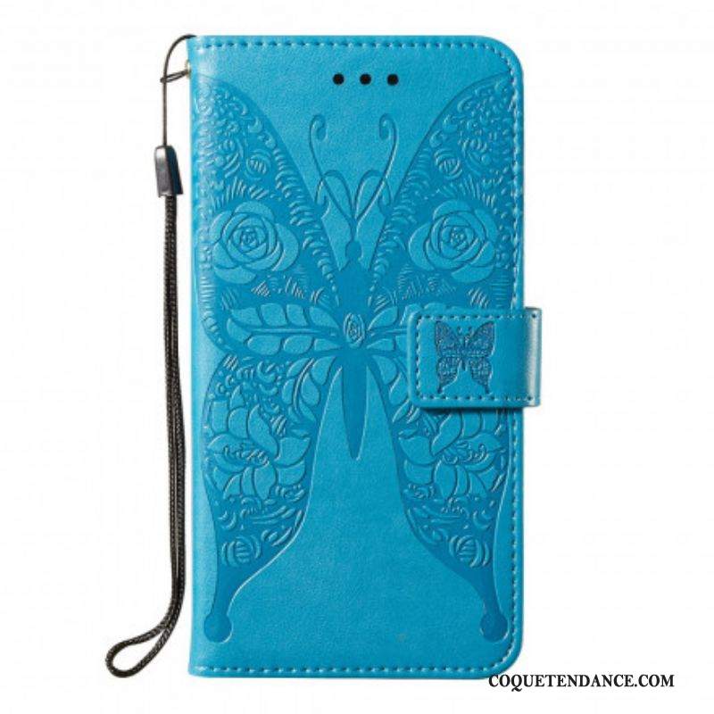 Housse Samsung Galaxy S21 5G Papillon Motif en Fleurs