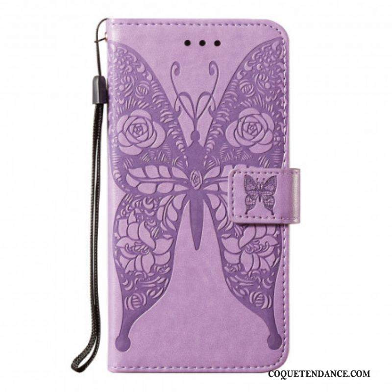 Housse Samsung Galaxy S21 5G Papillon Motif en Fleurs