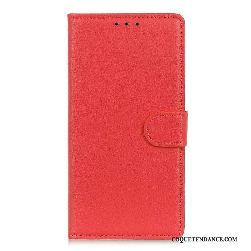 Housse Samsung Galaxy S21 5G Simili Cuir Litchi Traditionnel