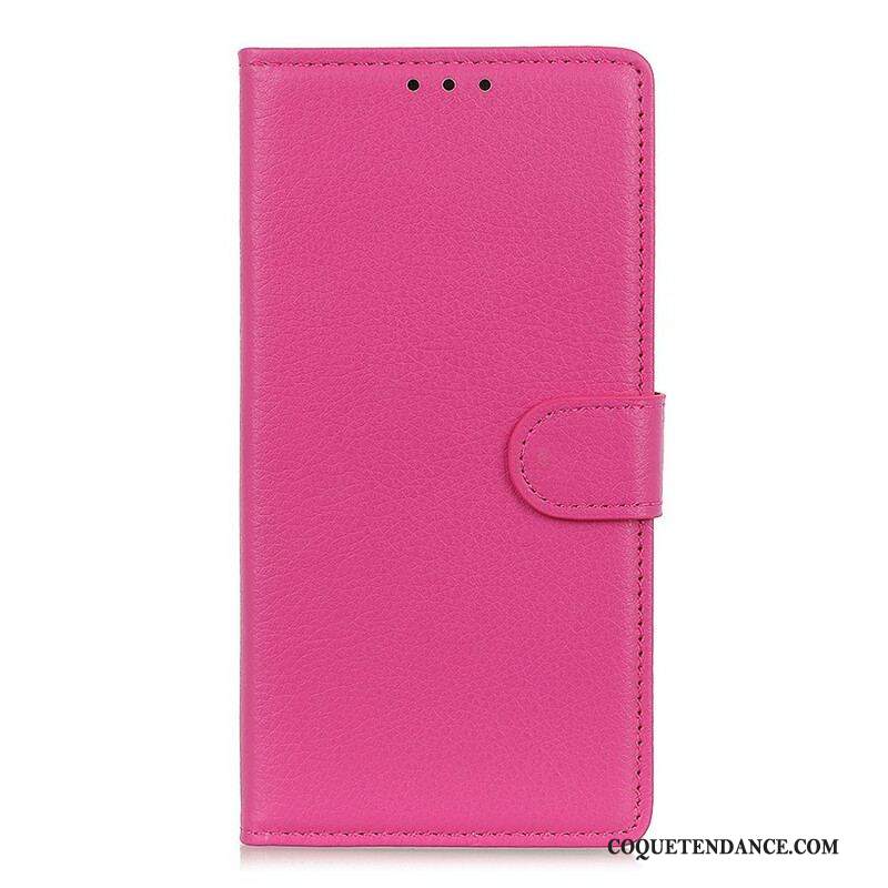 Housse Samsung Galaxy S21 5G Simili Cuir Litchi Traditionnel