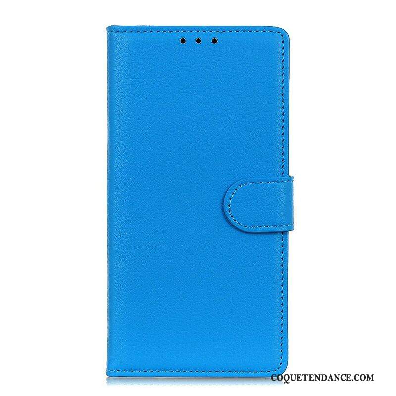 Housse Samsung Galaxy S21 5G Simili Cuir Litchi Traditionnel