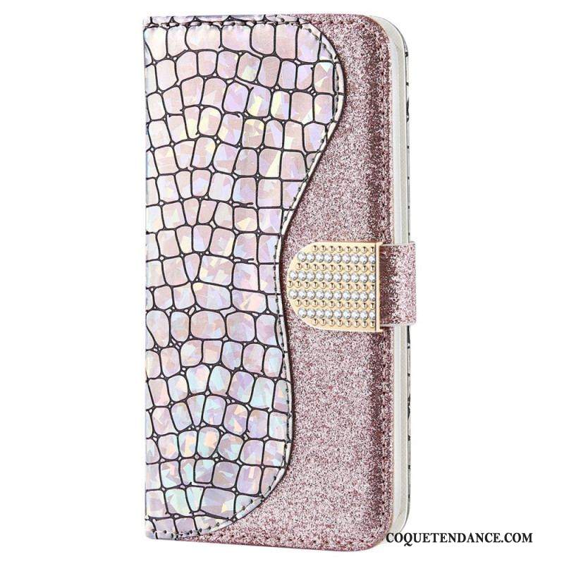 Housse Samsung Galaxy S22 Plus 5G Croco Diamants