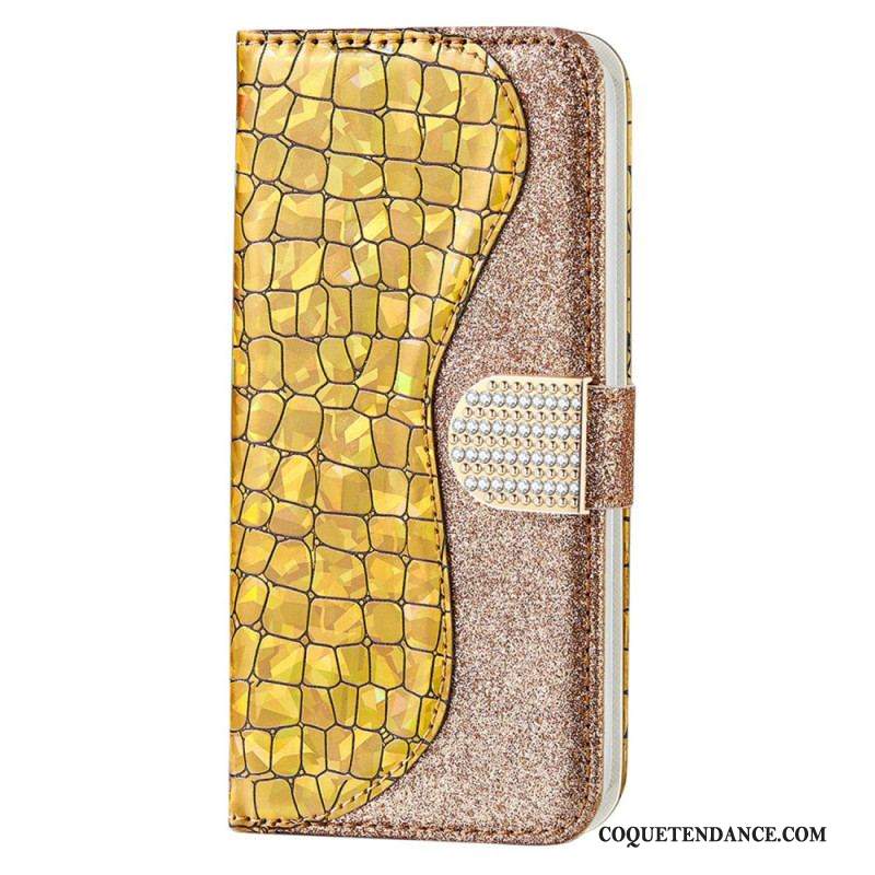 Housse Samsung Galaxy S22 Plus 5G Croco Diamants