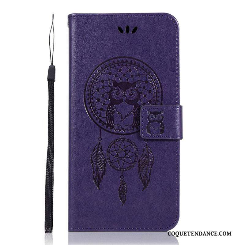 Housse Samsung Galaxy S22 Plus 5G Effet Cuir Attrape Rêves Hibou