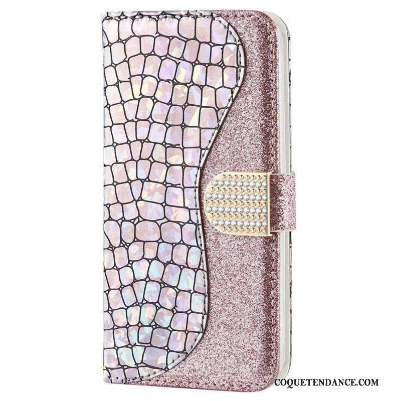 Housse Samsung Galaxy S22 Ultra 5G Croco Diamants