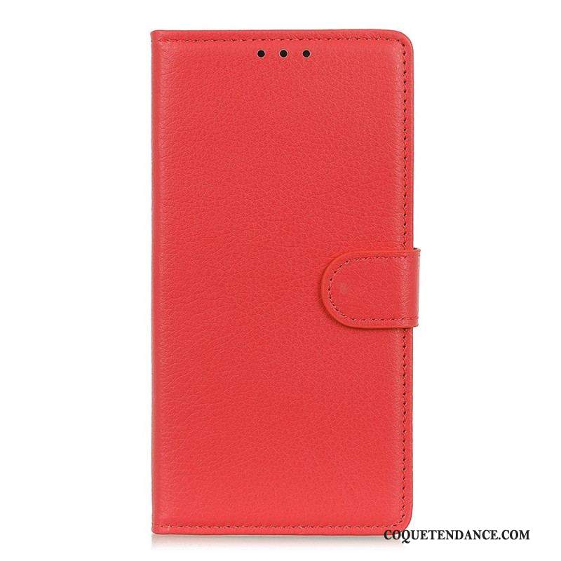 Housse Samsung Galaxy S22 Ultra 5G Cuir Litchi Traditionnel