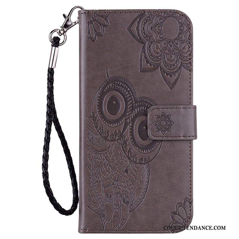 Housse Samsung Galaxy S23 5G Hibou Mandala et Lanière