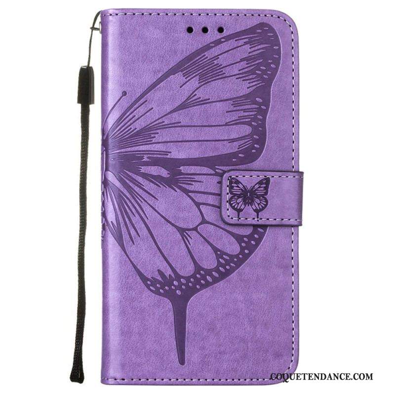 Housse Samsung Galaxy S23 5G Papillon Design avec Lanière