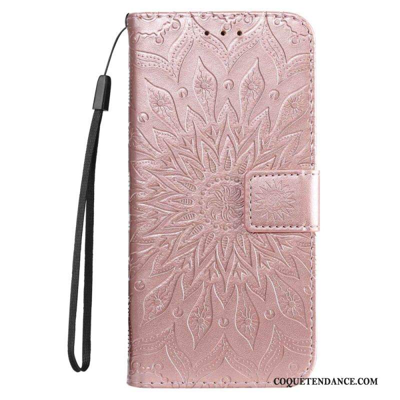 Housse Samsung Galaxy S23 Ultra 5G Mandala Soleil avec Lanière