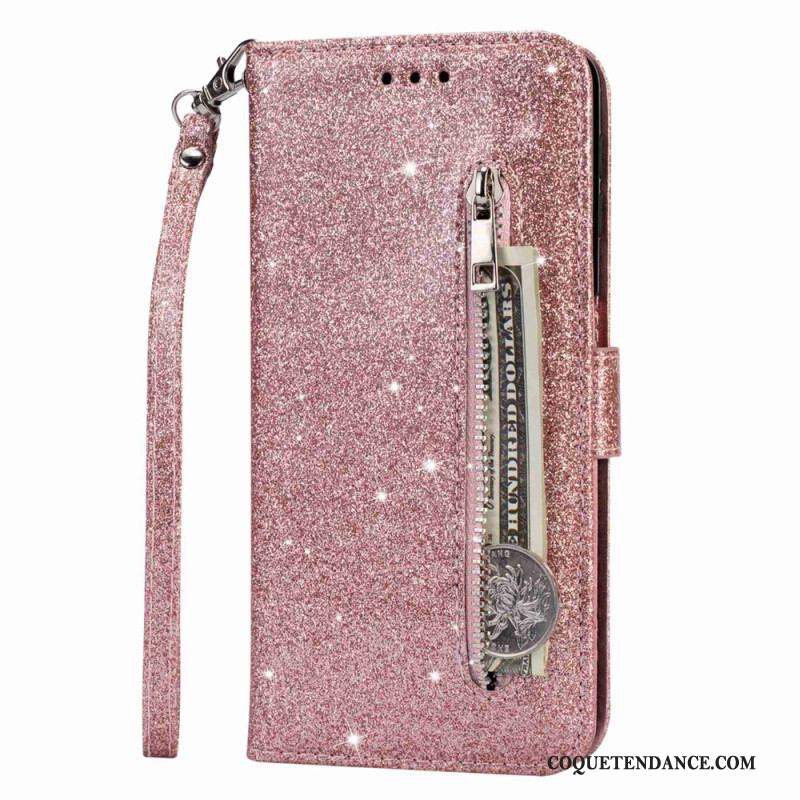 Housse Samsung Galaxy S23 Ultra 5G Porte-Monnaie Paillettes