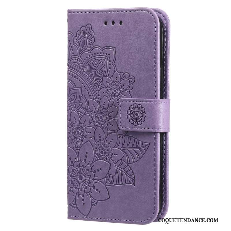 Housse Samsung Galaxy S24 5G Mandala Floral avec Lanière