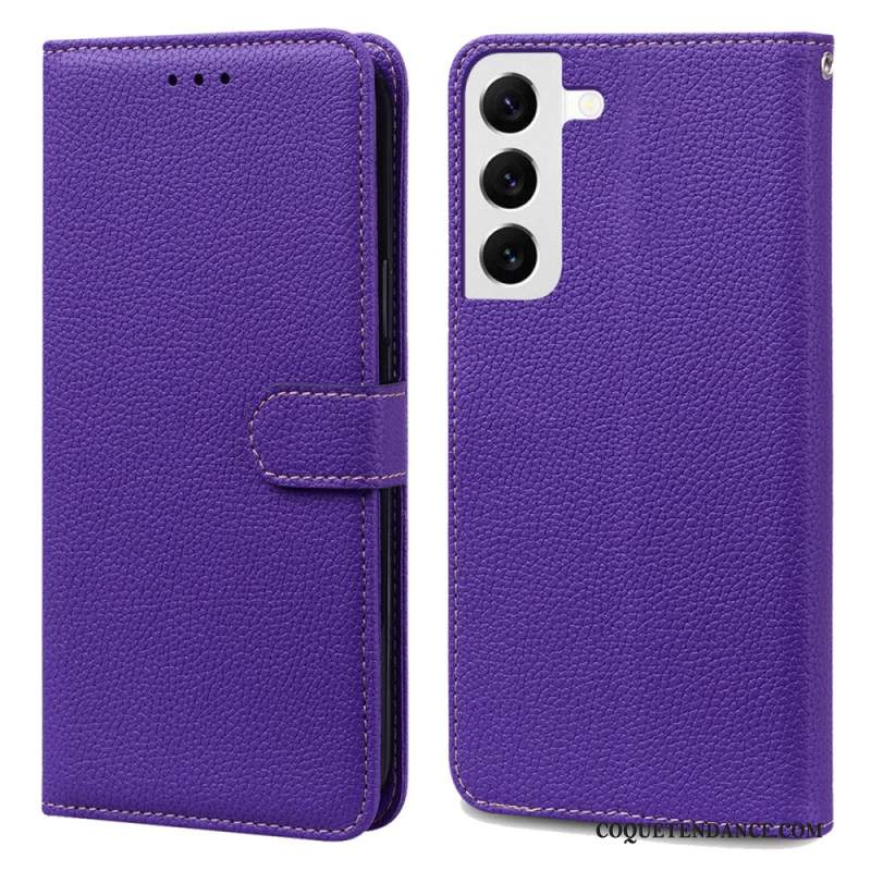 Housse Samsung Galaxy S24 5G Simili Cuir Litchi à Lanière