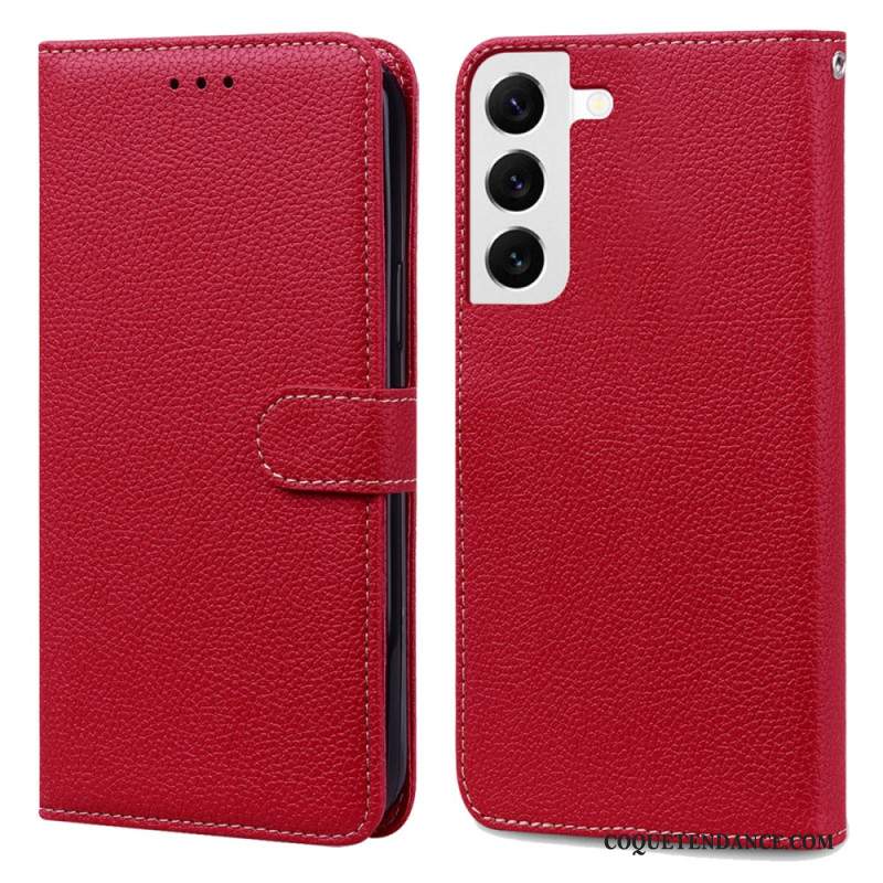 Housse Samsung Galaxy S24 5G Simili Cuir Litchi à Lanière