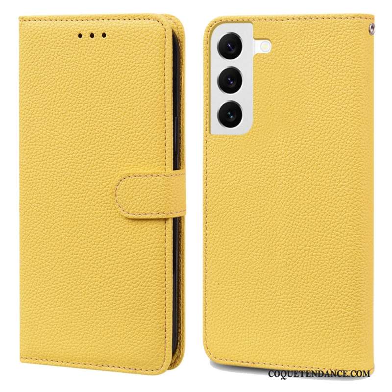 Housse Samsung Galaxy S24 5G Simili Cuir Litchi à Lanière