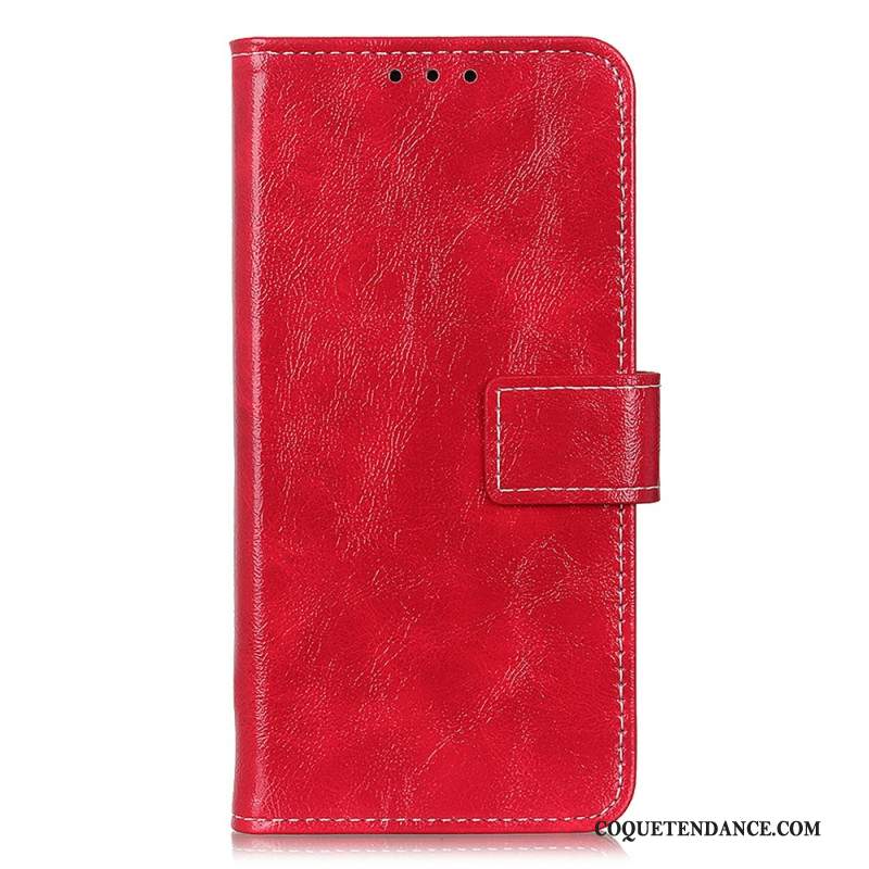 Housse Samsung Galaxy S24 5G Simili Cuir Vernie Coutures Apparentes