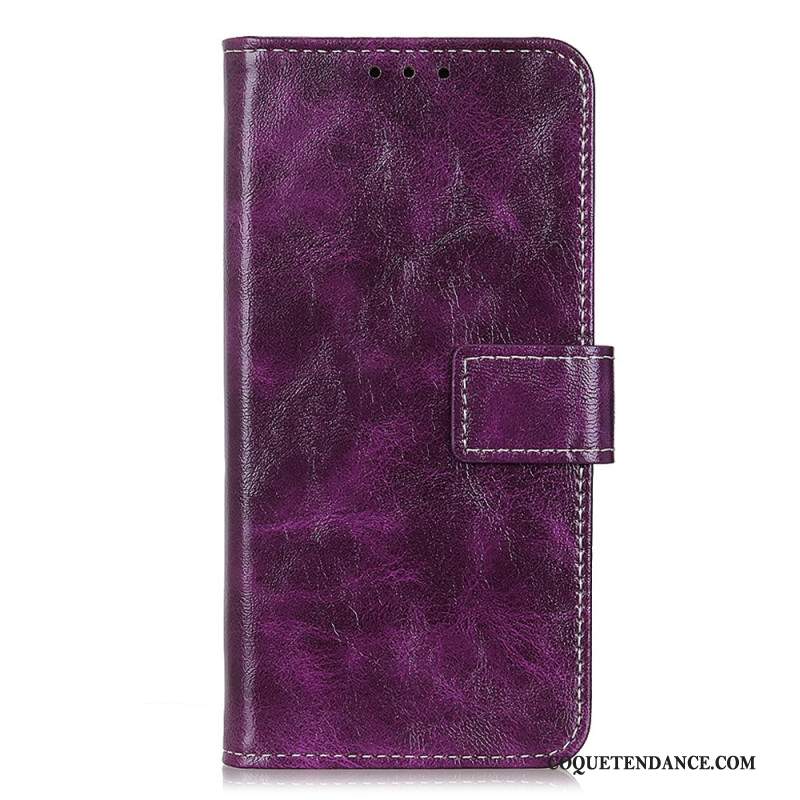 Housse Samsung Galaxy S24 5G Simili Cuir Vernie Coutures Apparentes