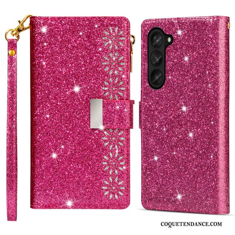 Housse Samsung Galaxy Z Fold 5 Paillettes Portefeuille