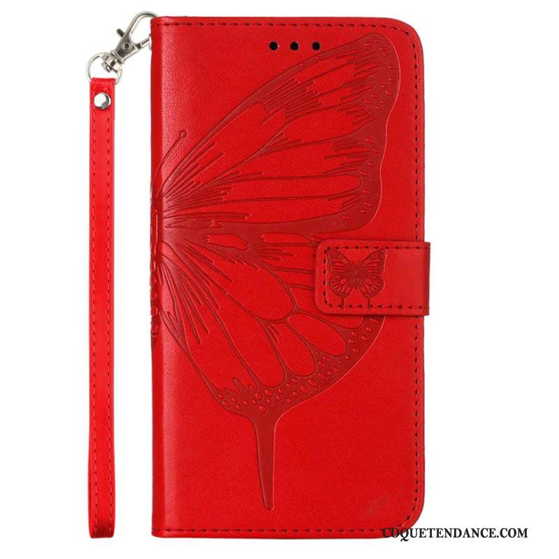 Housse Samsung Galaxy Z Fold 6 Papillon Floral à Lanière