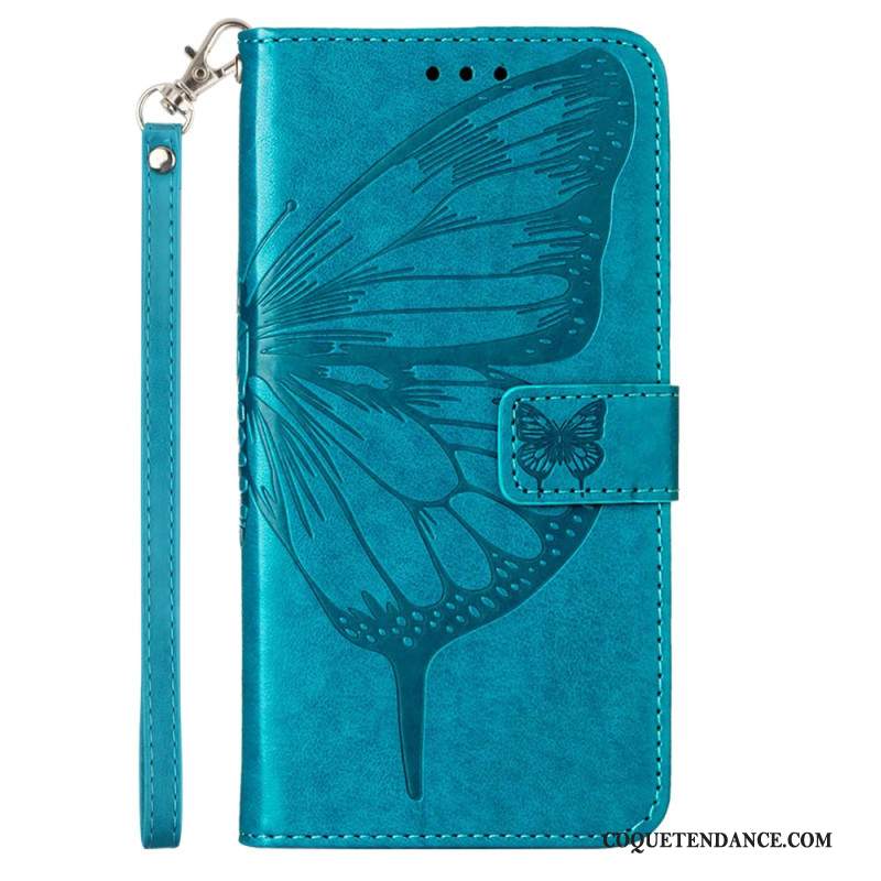 Housse Samsung Galaxy Z Fold 6 Papillon Floral à Lanière