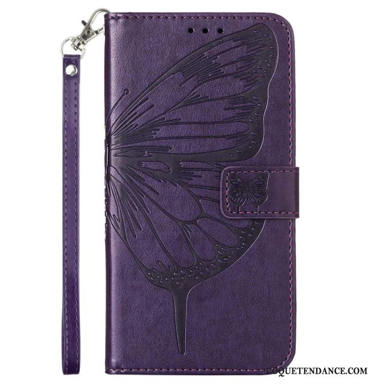 Housse Samsung Galaxy Z Fold 6 Papillon Floral à Lanière