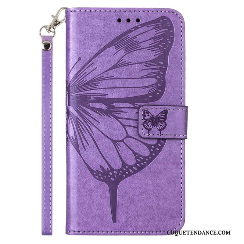 Housse Samsung Galaxy Z Fold 6 Papillon Floral à Lanière