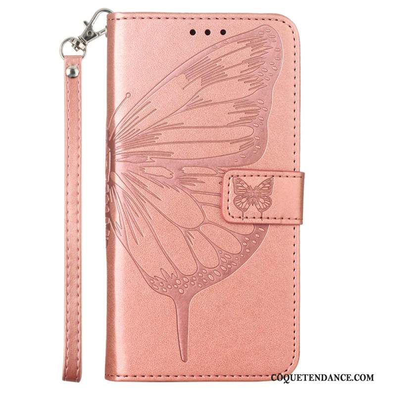 Housse Samsung Galaxy Z Fold 6 Papillon Floral à Lanière