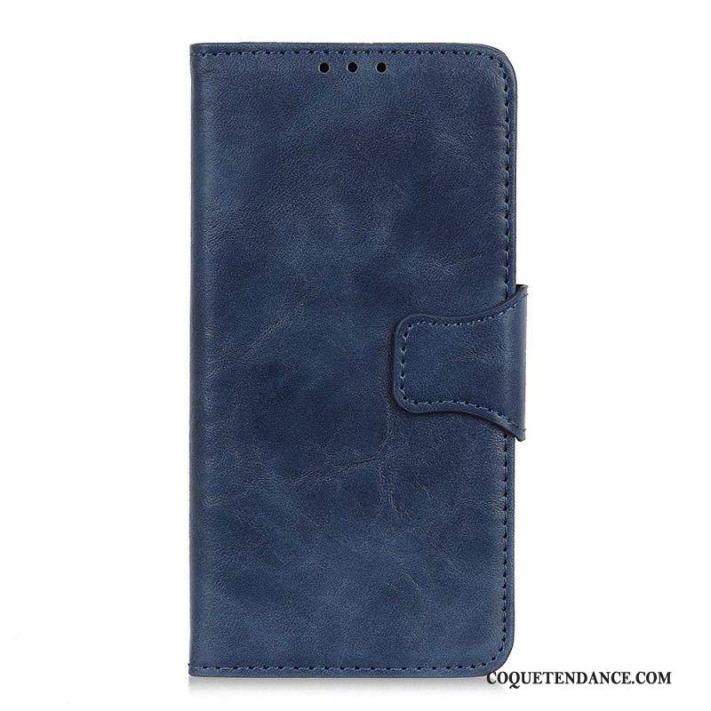 Housse Sony Xperia 1 IV Cuir Fendu Fermoir Vintage