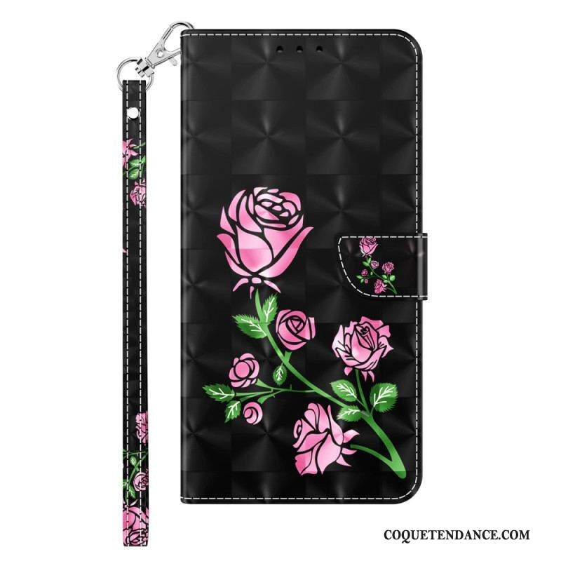 Housse Sony Xperia 1 IV Roses avec Lanière