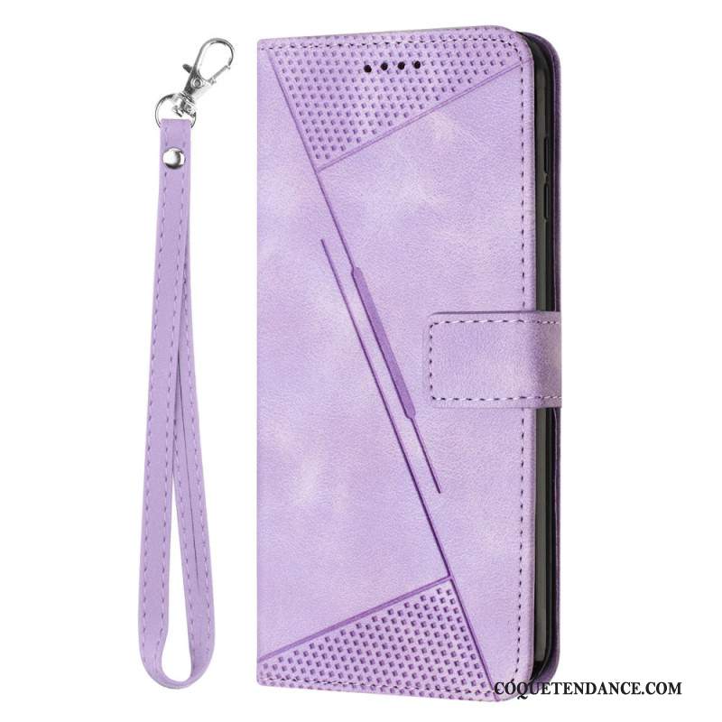 Housse Sony Xperia 1 VI Motif Triangulaire à Lanière