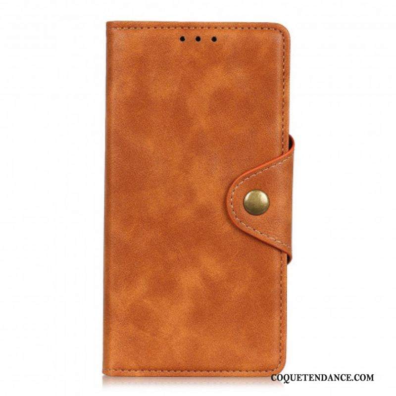 Housse Sony Xperia 10 III Simili Cuir Vintage Bouton