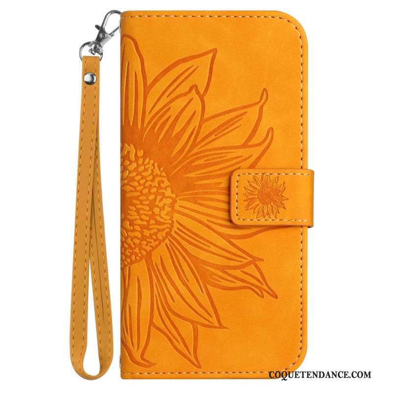 Housse Sony Xperia 10 VI Motif Tournesol à Lanière