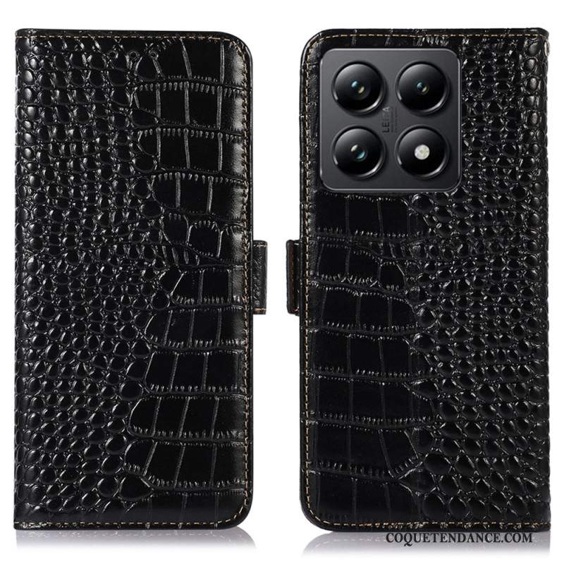 Housse Xiaomi 14T Pro Cuir Texture Crocodile