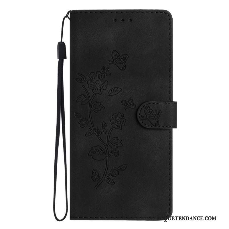 Housse Xiaomi 14T Pro Motif Floral à Lanière