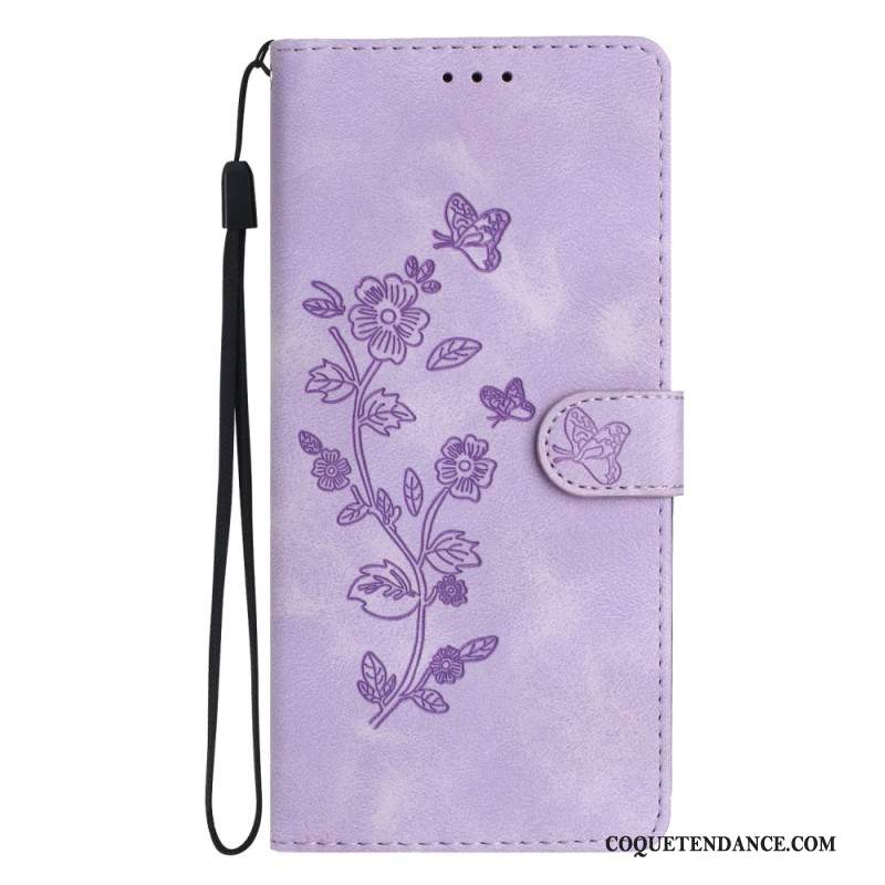 Housse Xiaomi 14T Pro Motif Floral à Lanière