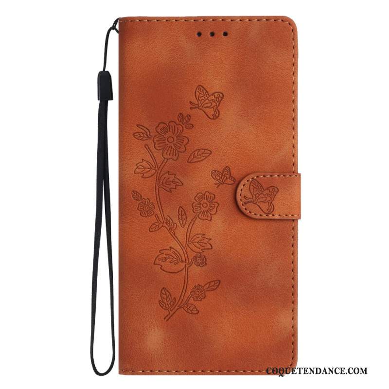 Housse Xiaomi 14T Pro Motif Floral à Lanière