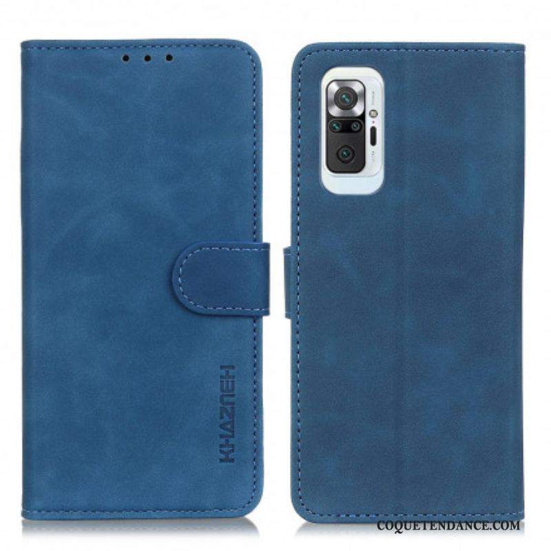 Housse Xiaomi Redmi Note 10 Pro Effet Cuir Vintage KHAZNEH