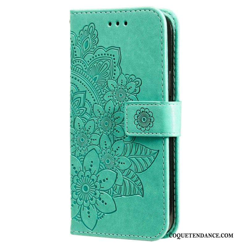 Housse Xiaomi Redmi Note 12/Poco X5 5G Fleur Mandala à Lanière